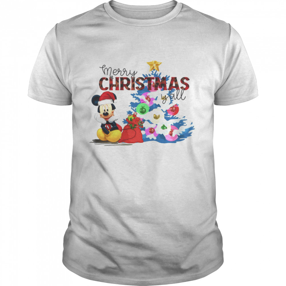 Mickey Mouse Merry christmas y’all shirt