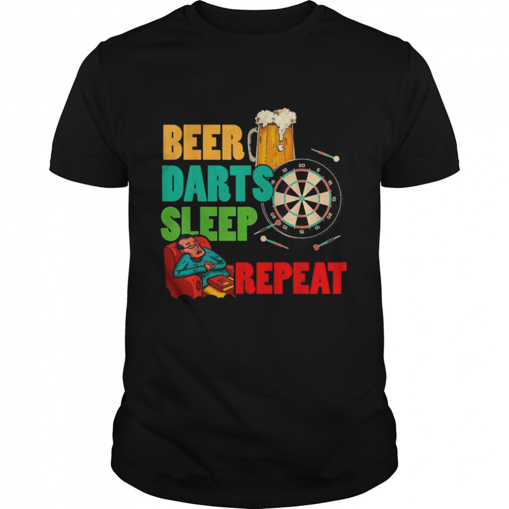 Beer Player Sleep Dartscheibe zielt auf gewinnen Spiel Bullseye Darts Shirt