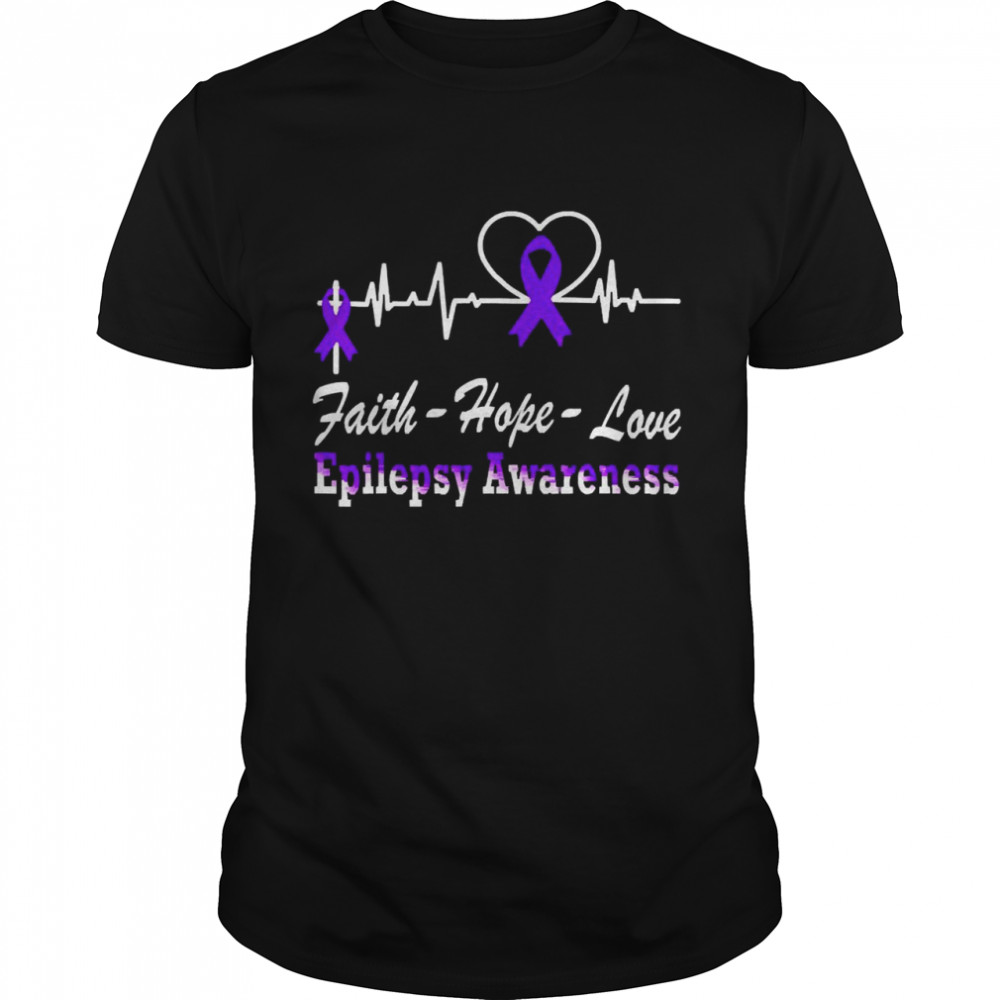 Epilepsie Bewusstsein Mit Violettem Band Epilepsie Christliches Kreuz Shirt