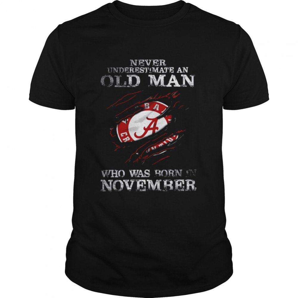Never Underestimate An Old Man Who Was Born In November Shirt