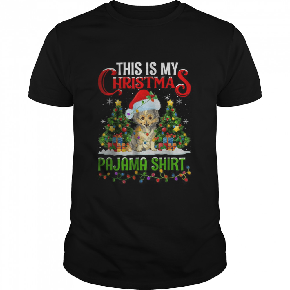 This Is My Christmas Pajama Shirt Sheltie Dog Christmas T-Shirt