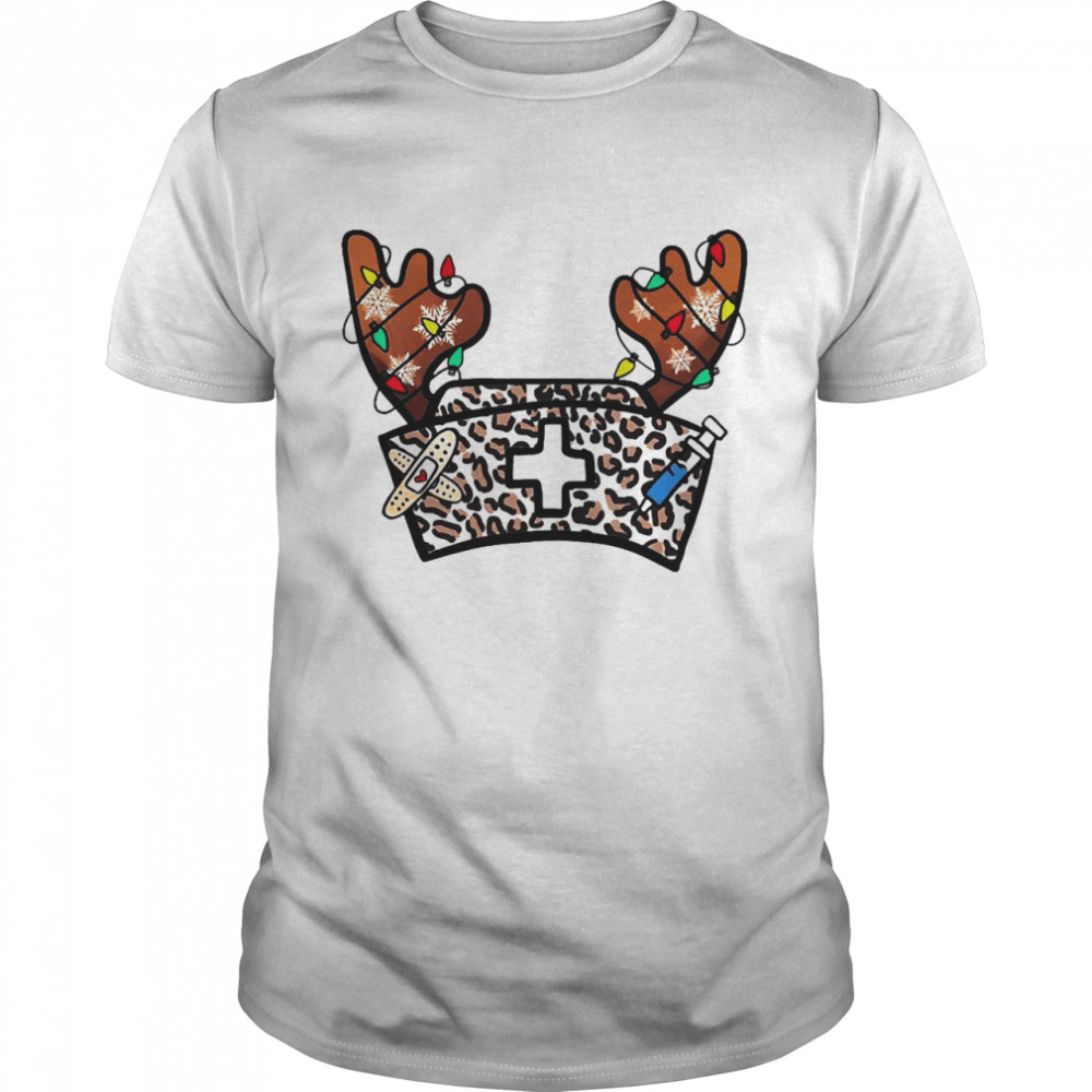 Christmas Reindeer Nurse Hat Sweater Shirt