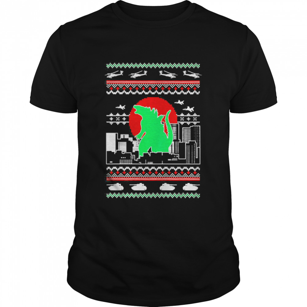 Godzilla Kaiju Tokyo Lizard Monster Island Japanese Ugly Christmas Sweater Shirt