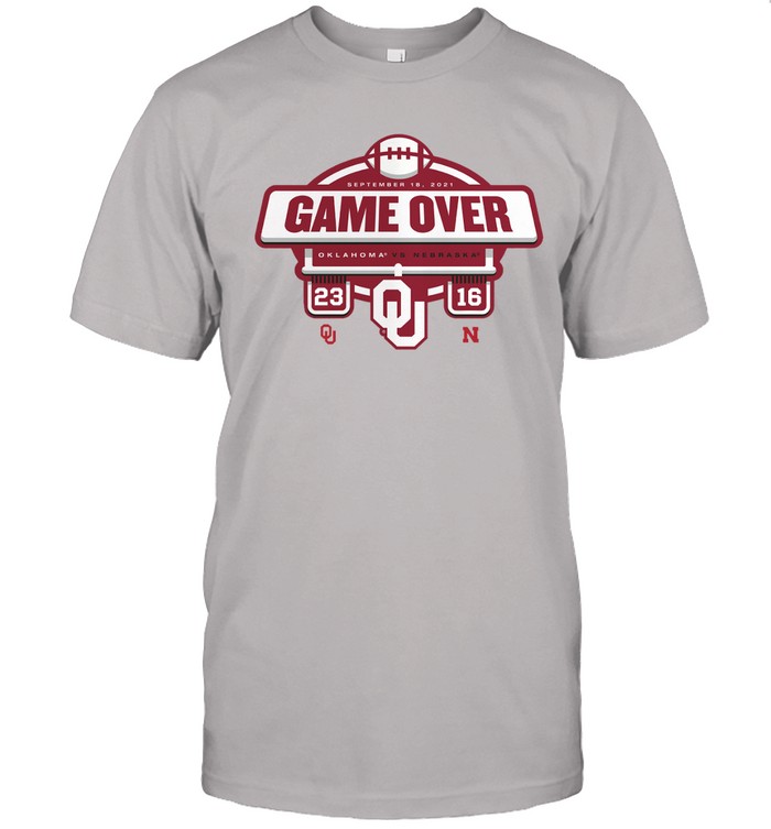 Gray Oklahoma 2021 Football Score T-Shirt
