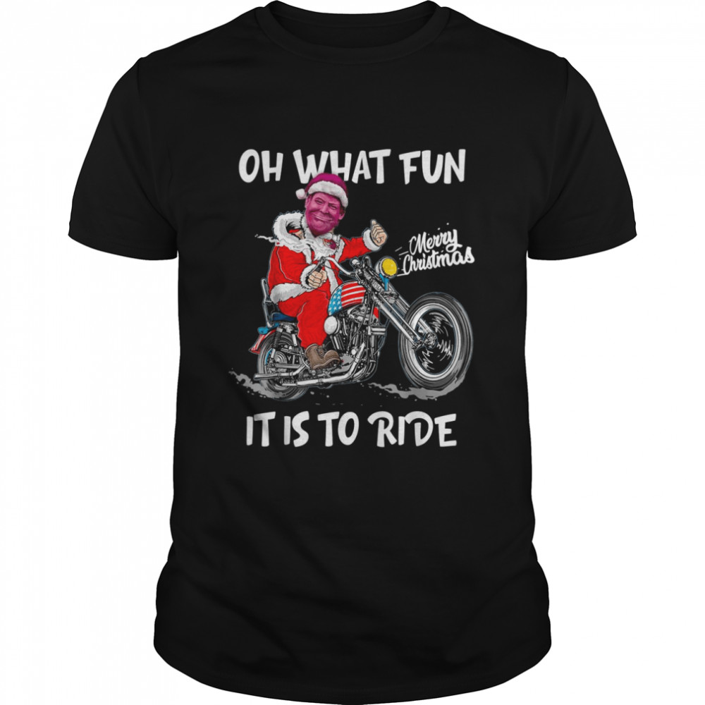 Biker Santa Motorcycle Fan Merry Christmas Xmas Holidays Shirt