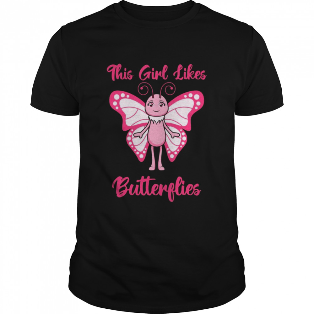 Girl Likes Butterflies Nature Wildlife  Classic Men's T-shirt