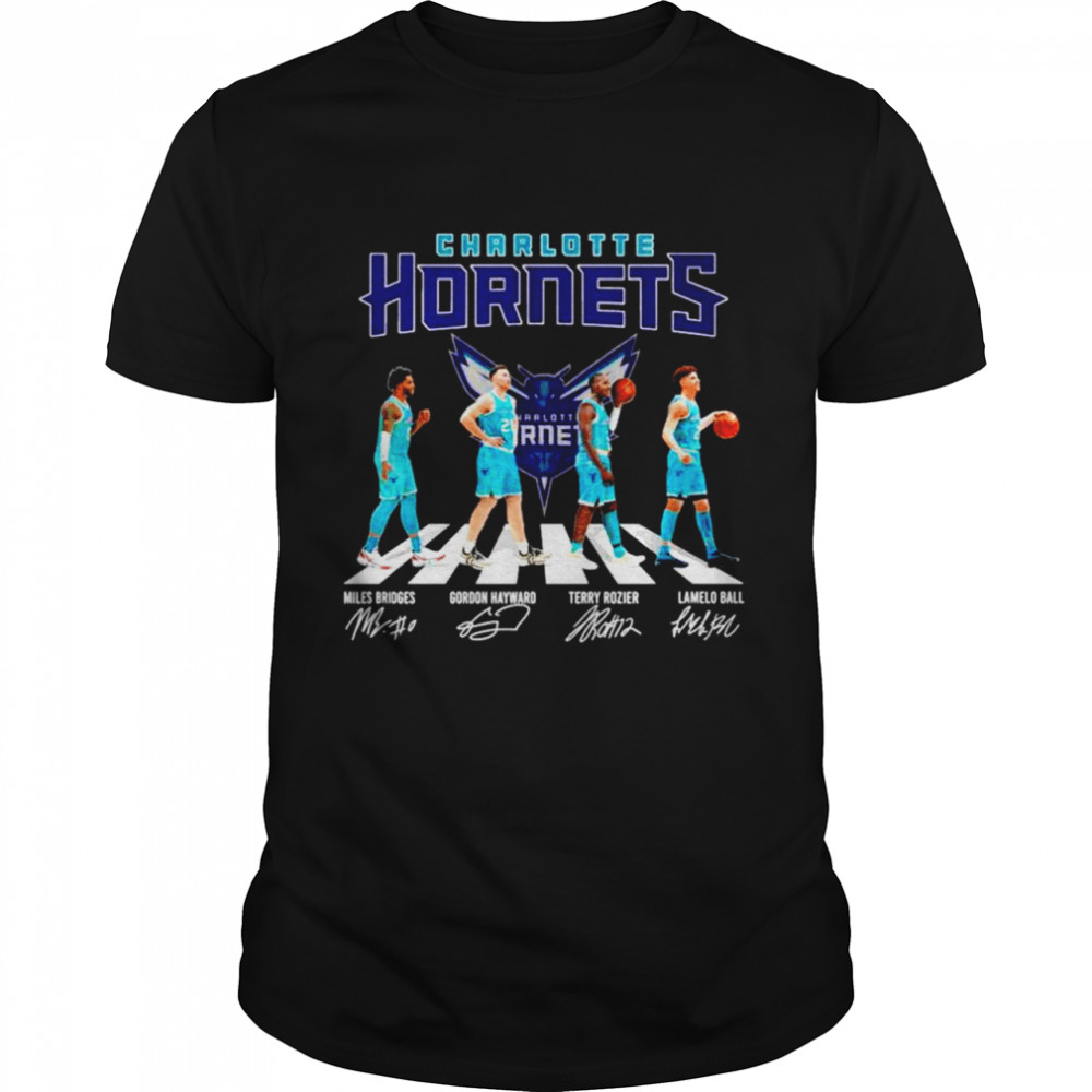 Charlotte Hornets abbey road signatures shirt