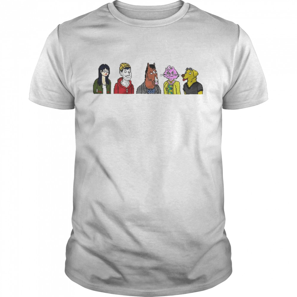 Horseman and friends pixel art shirt