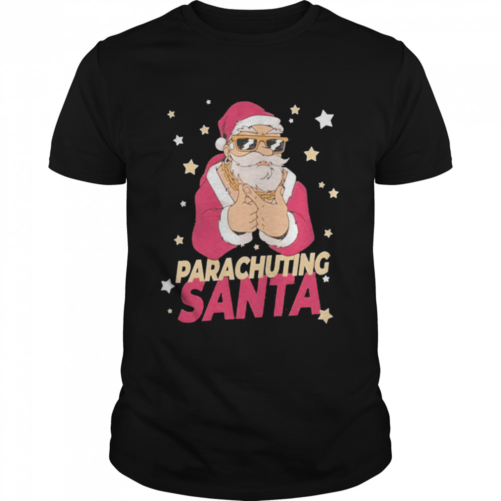 Parachuting Santa Claus Christmas Holiday Parachuting Sweater Shirt