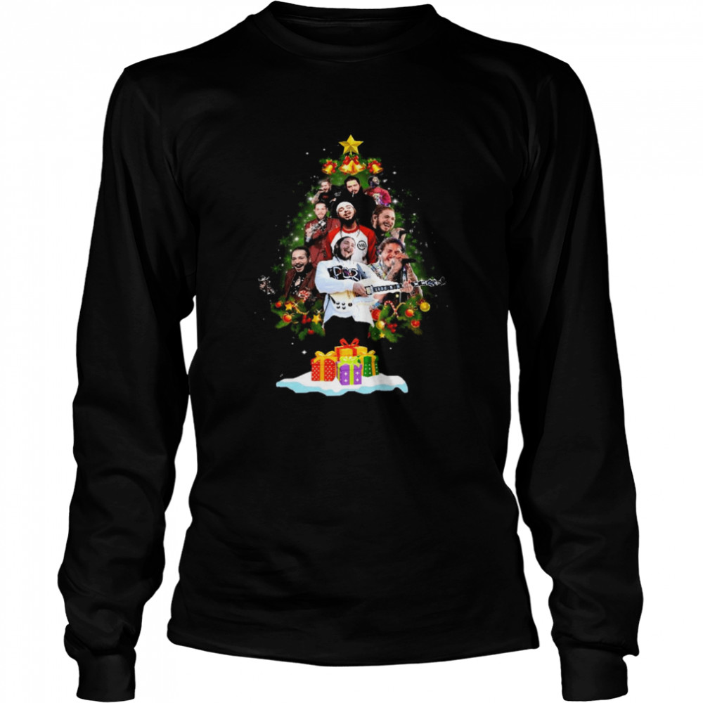 Post Malone Music Christmas Tree Sweater Long Sleeved T-shirt