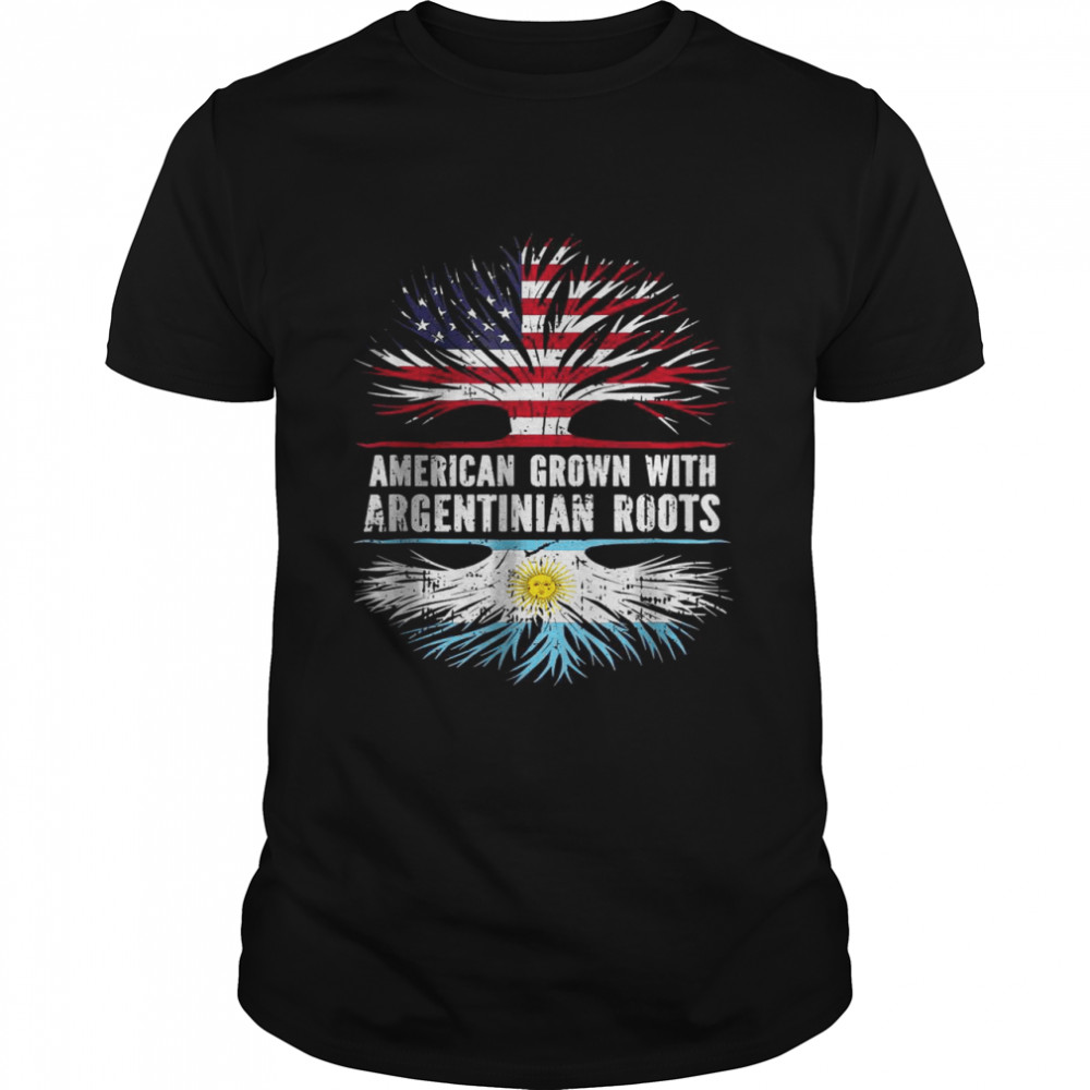 American Grown with Argentinian Roots USA Flag Argentina T-Shirt