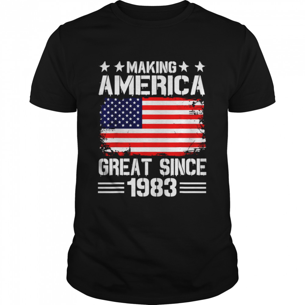 Making America Great Since 1983 Birthday Party American Flag Shirt