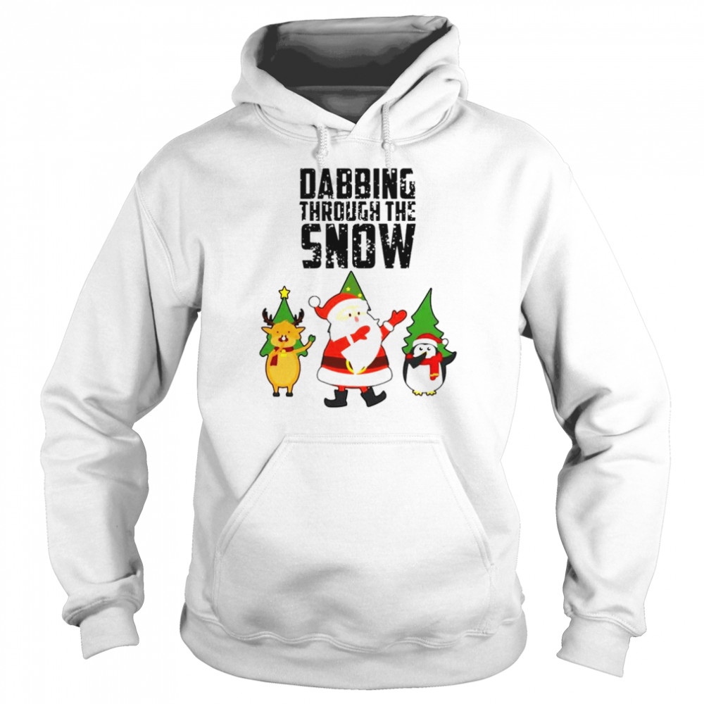 Dabbing through the snow Santa Christmas shirt Unisex Hoodie