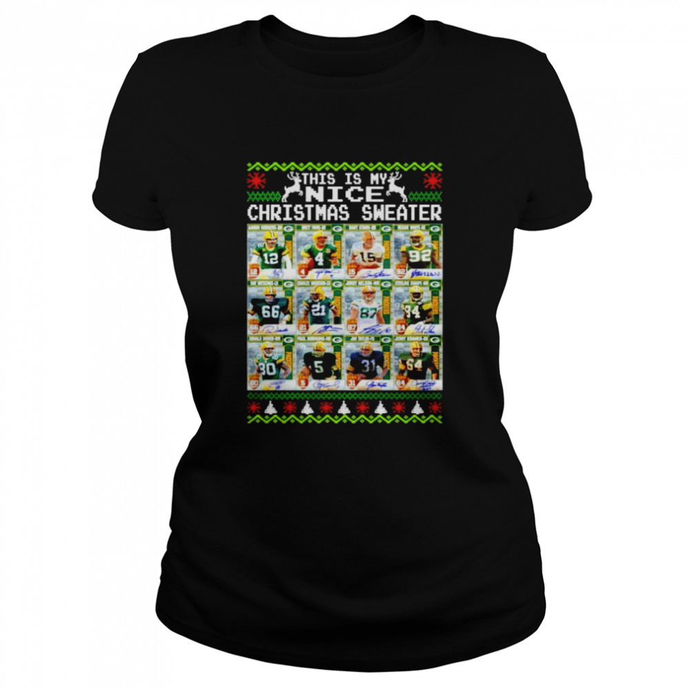 Green Bay Packers this my nice signatures Ugly Christmas Sweater shirt - Trend T Shirt Store