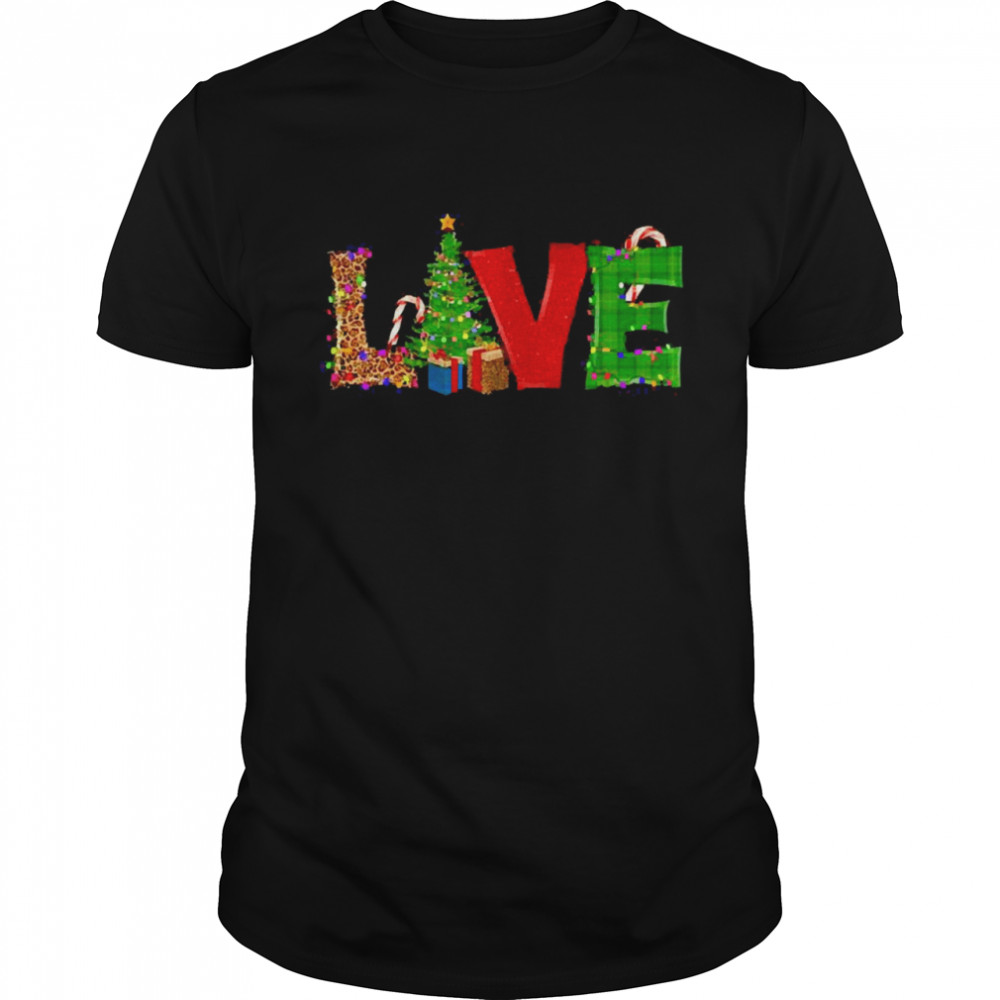 Liebe mit dekorativen Weihnachtsbuchstaben Grafik Sweater Shirt