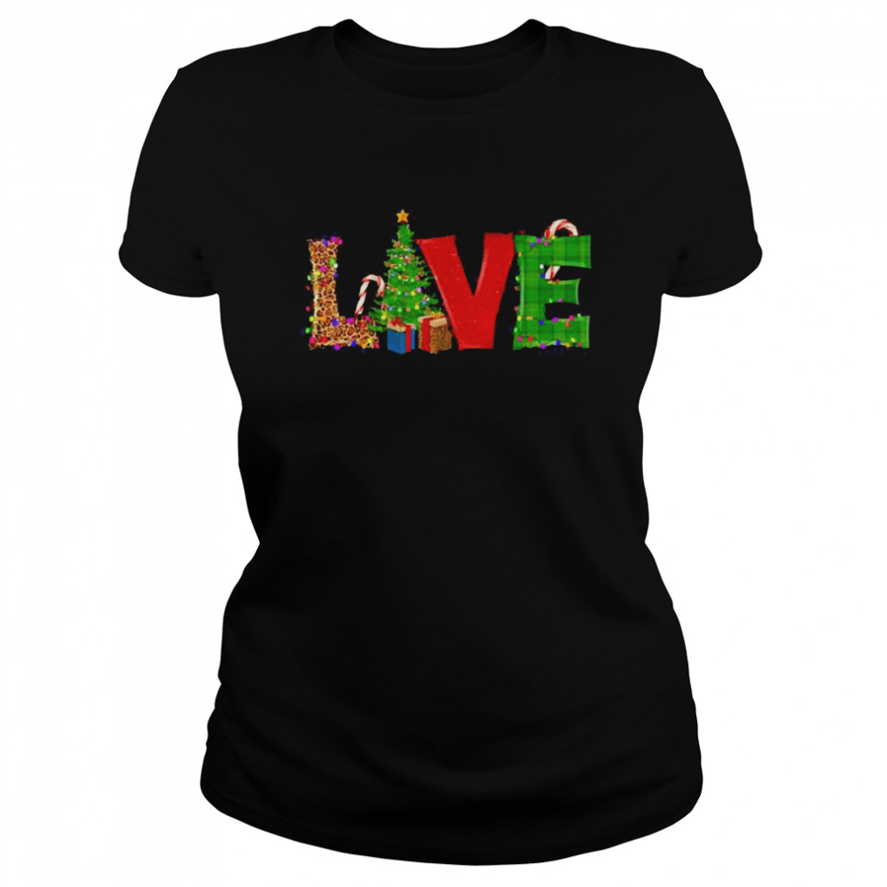 Liebe mit dekorativen Weihnachtsbuchstaben Grafik Sweater  Classic Women's T-shirt