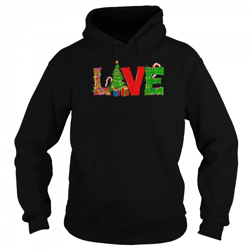 Liebe mit dekorativen Weihnachtsbuchstaben Grafik Sweater  Unisex Hoodie