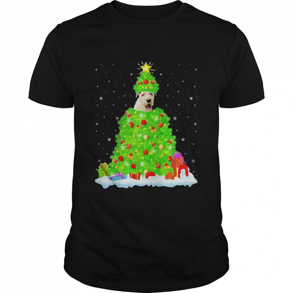 Xmas Lighting Matching Irish Wolfhound Christmas Tree Sweater Shirt