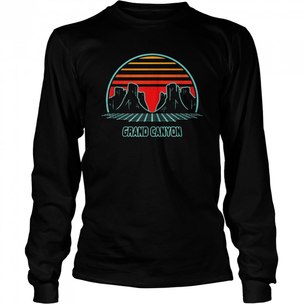 Grand Canyon National Park Retro Hiking Vintage 80s Style  Long Sleeved T-shirt