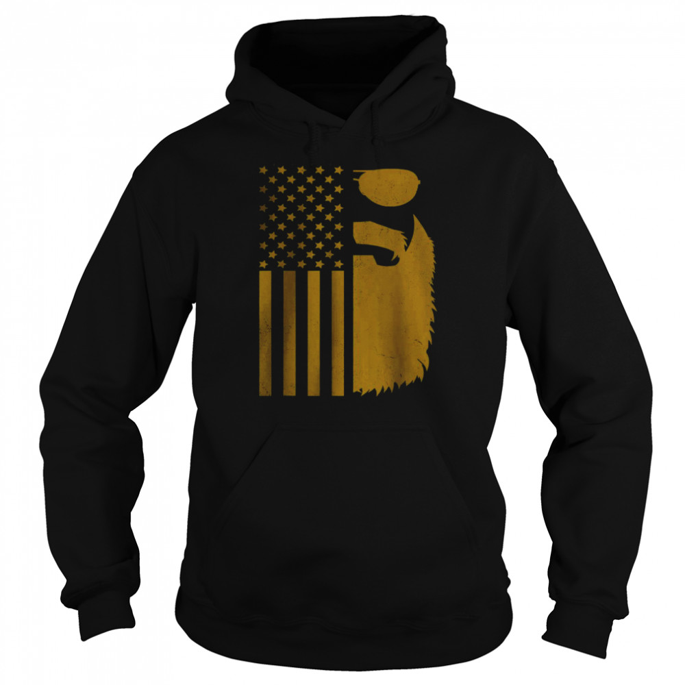 Patriotic US Flag Beard And Sunglasses For Men With Beards T- Unisex Hoodie