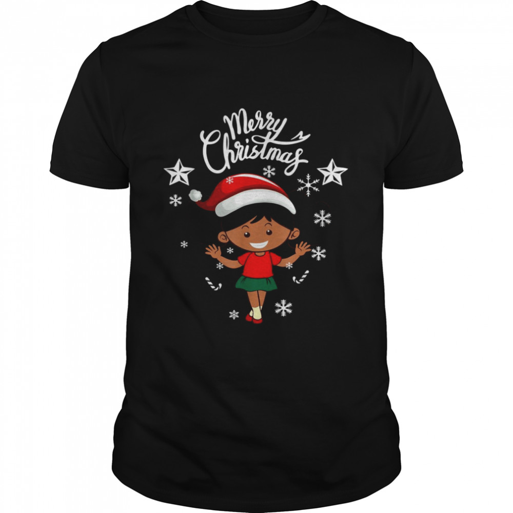 African American Santa Apparel Christmas Melanin Xmas Girl Shirt