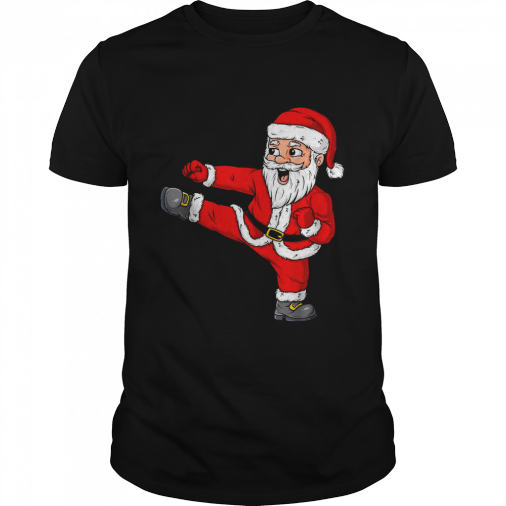 Christmas Santa Claus Karate Boys Pajama Xmas Shirt