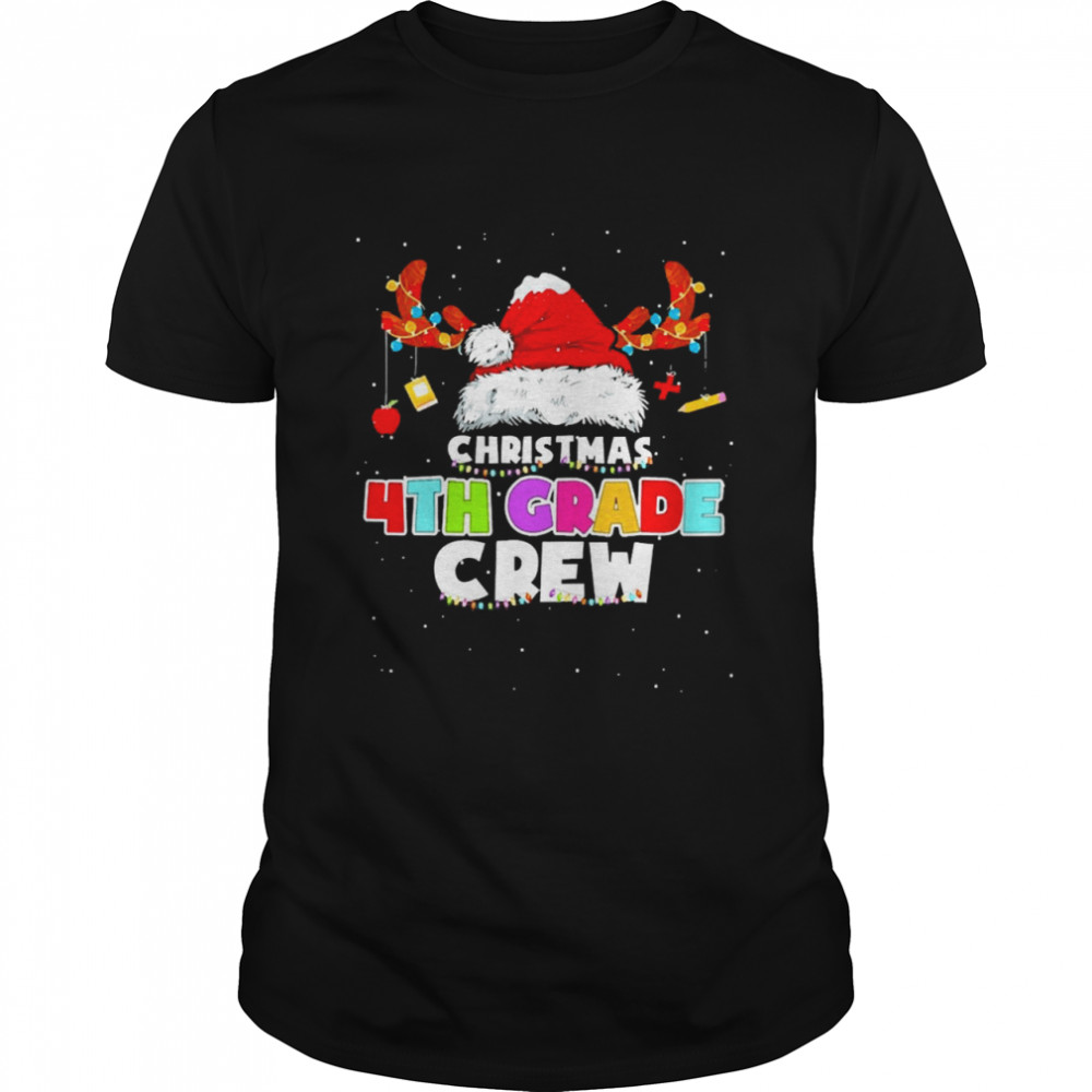 Santa Hat Christmas 4th Grade Crew Sweater Shirt