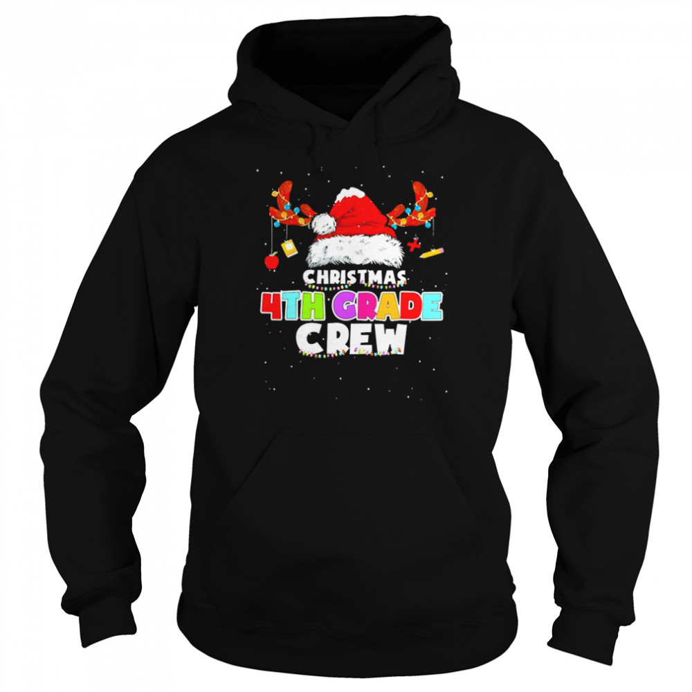 Santa Hat Christmas 4th Grade Crew Sweater  Unisex Hoodie