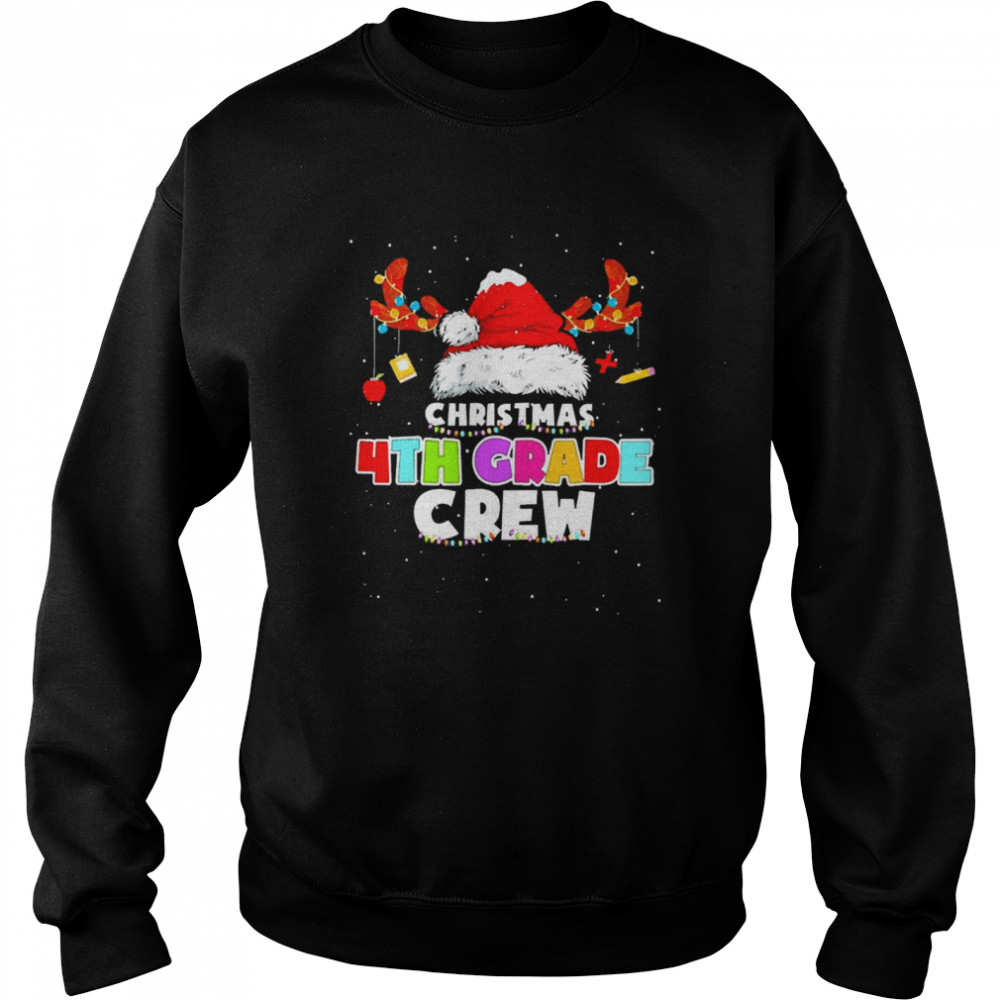 Santa Hat Christmas 4th Grade Crew Sweater  Unisex Sweatshirt