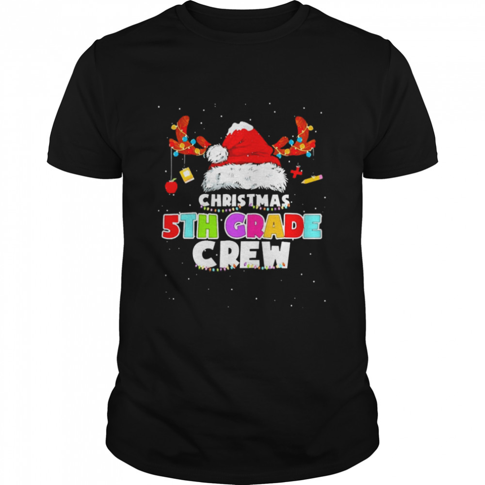 Santa Hat Christmas 5th Grade Crew Sweater Shirt