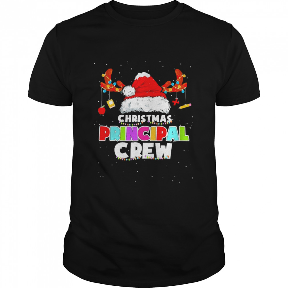 Santa Hat Christmas Principal Crew Sweater Shirt
