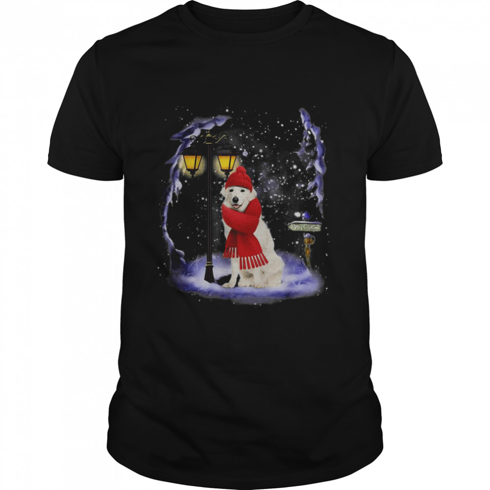 Kuvasz Santa Snow Christmas Light Winter Pajama T-Shirt