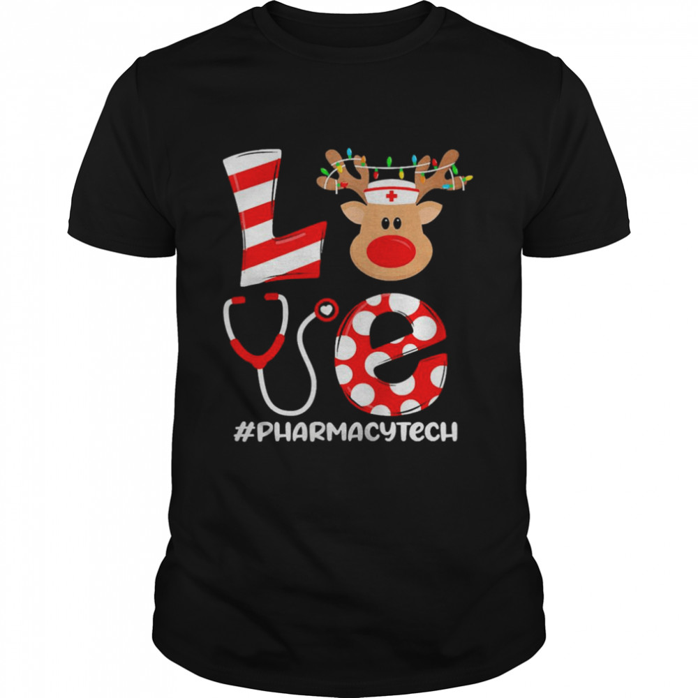Christmas Nurse Love Pharmacy Tech Santa Reindeer Nurse Hat Elf Sweater Shirt