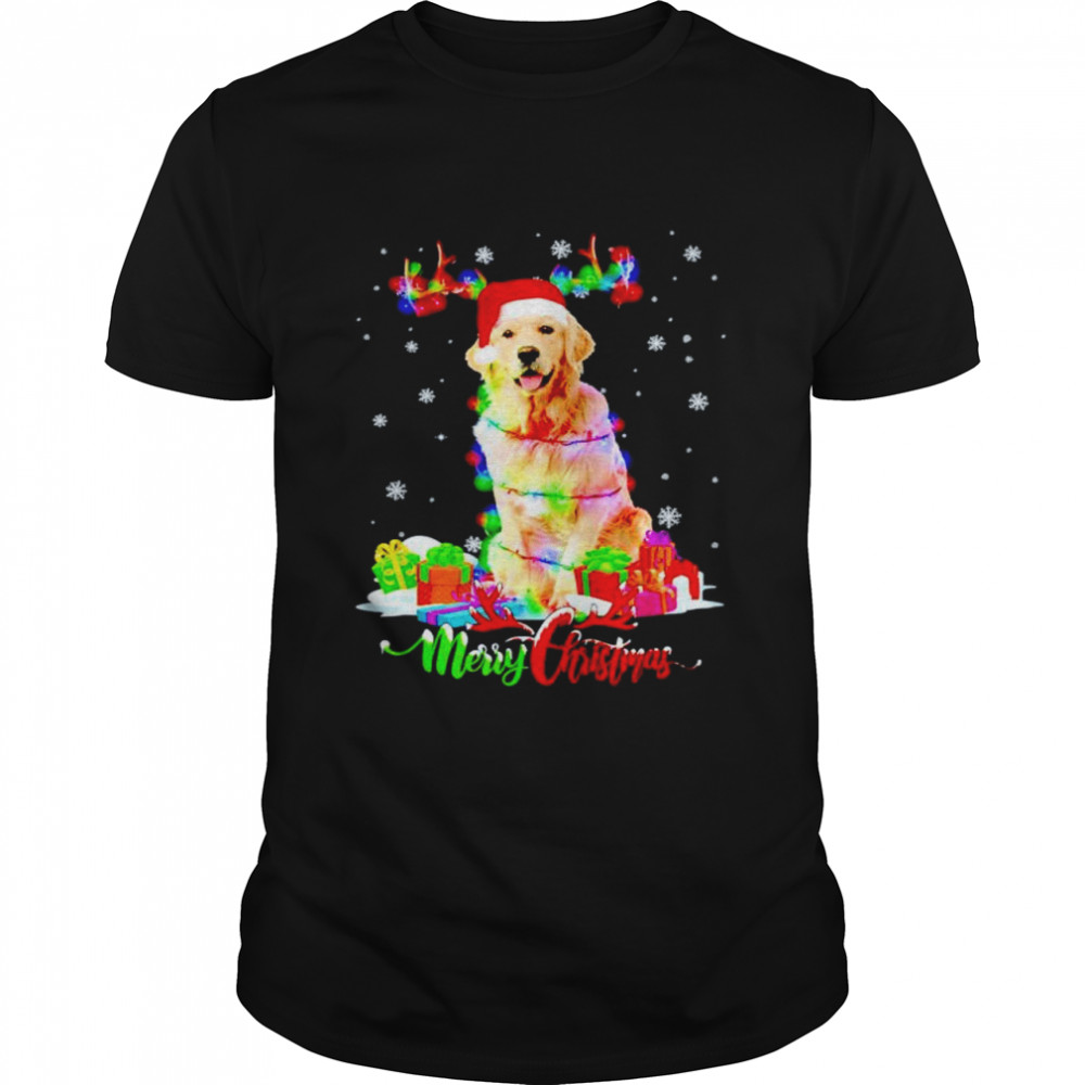 Golden Retriever Dog Merry Christmas Party Family shirt