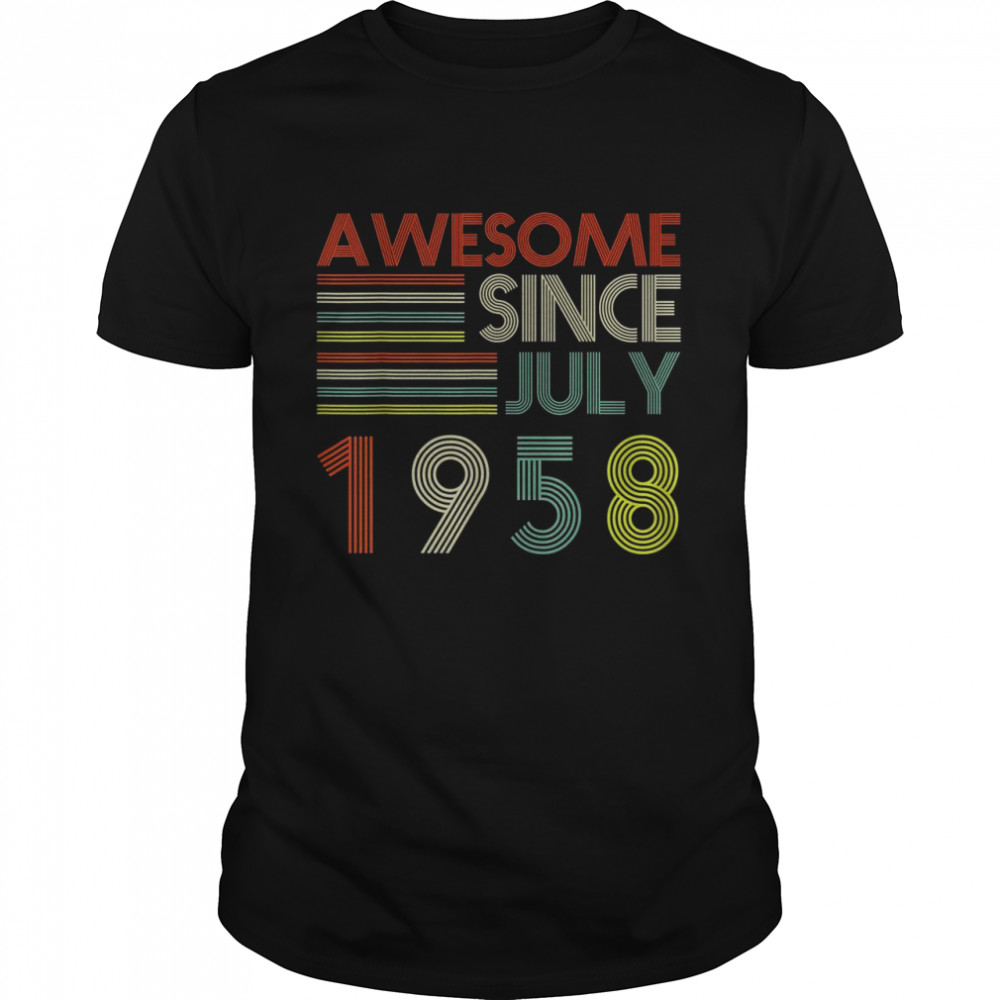 Vintage Awesome Since July 1958 Girls Boys Shirt