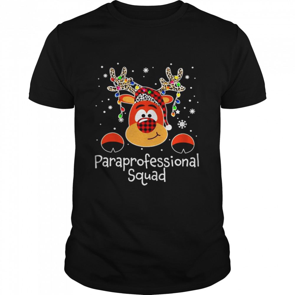 Paraprofessional Squad Reindeer Teacher Christmas Xmas Shirt