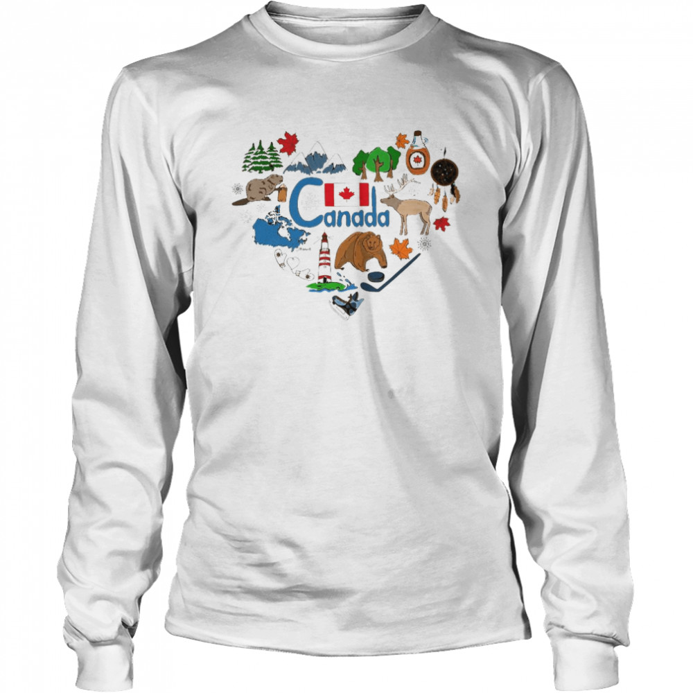 Canada Heart Christmas Sweater Long Sleeved T-shirt