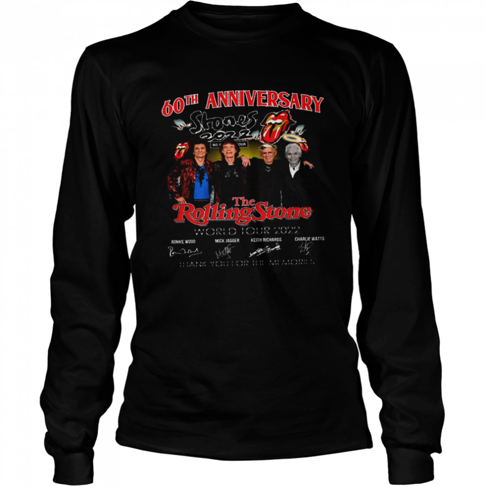 60th anniversary the rolling stone world tour 2022 thank you for the memories shirt Long Sleeved T-shirt