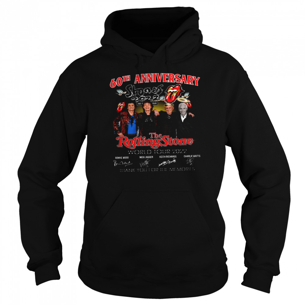 60th anniversary the rolling stone world tour 2022 thank you for the memories shirt Unisex Hoodie
