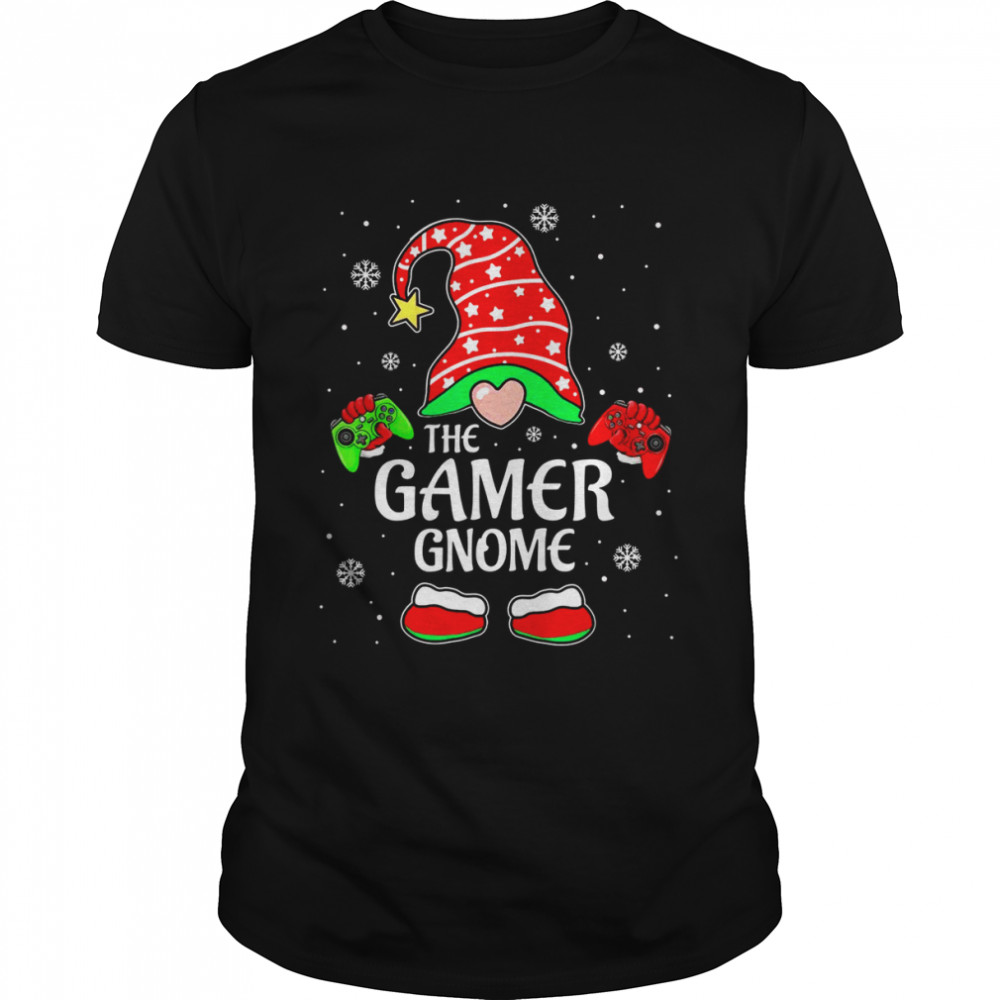 Gamer Gnome Red Plaid Matching Family Christmas Pajama Shirt
