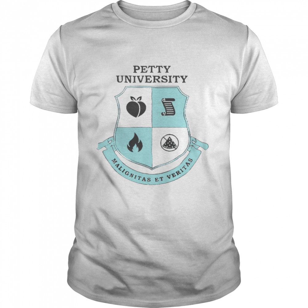 Petty University malignitas et veritas logo T-shirt