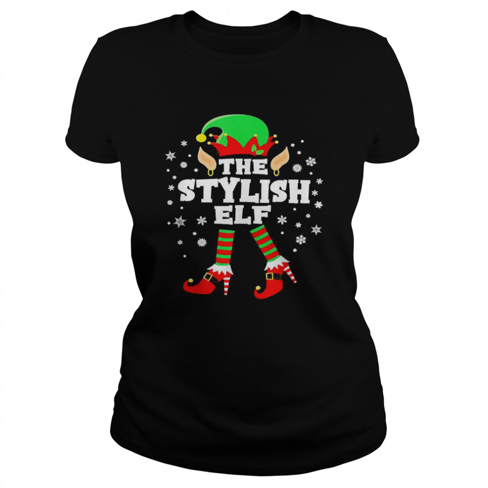 The Stylish Elf High Heel Matching Elf Squad Christmas Sweater  Classic Women's T-shirt