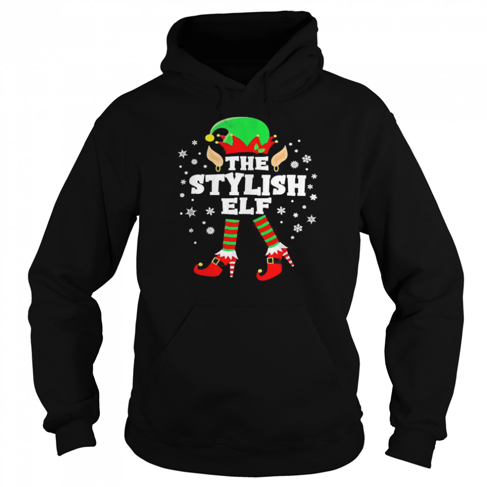 The Stylish Elf High Heel Matching Elf Squad Christmas Sweater  Unisex Hoodie