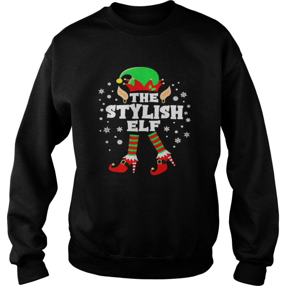 The Stylish Elf High Heel Matching Elf Squad Christmas Sweater  Unisex Sweatshirt