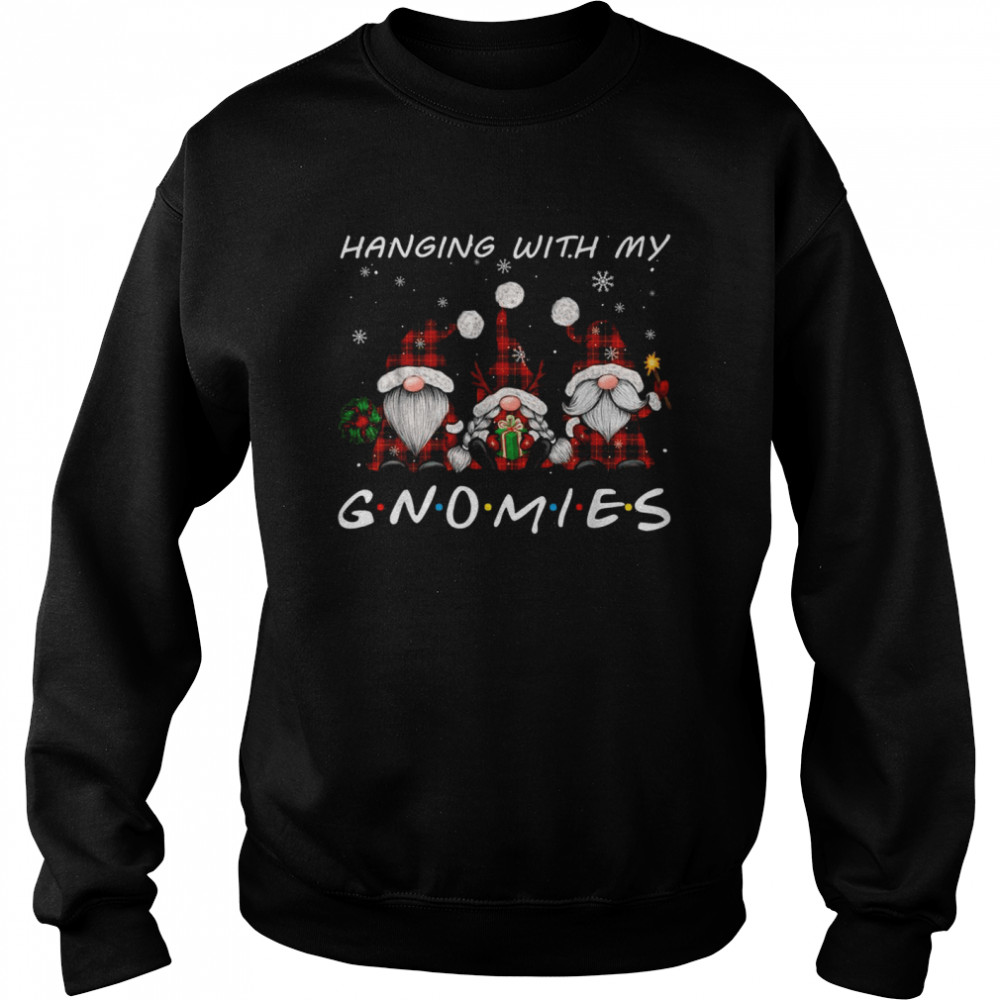 Hanging With Gnomies Gnome Christmas Xmas Buffalo Plaid Red Unisex Sweatshirt