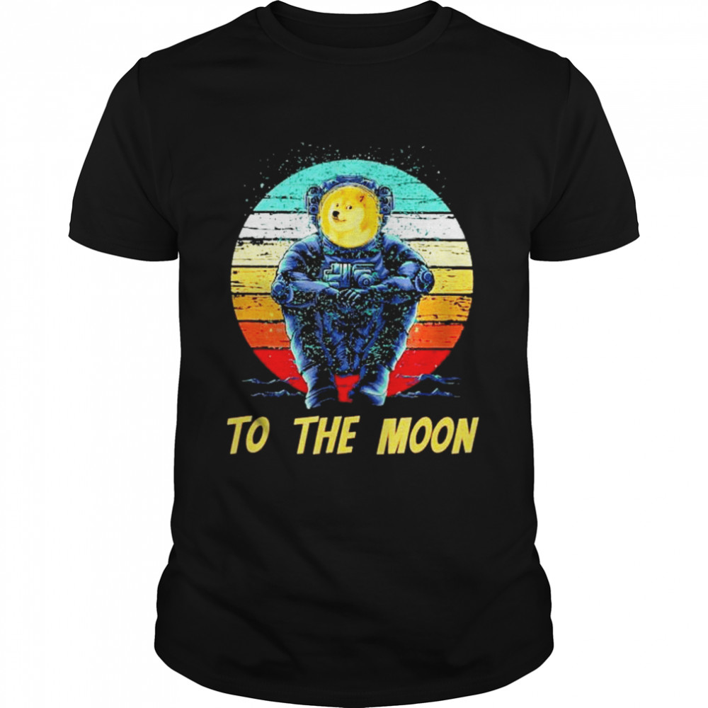 Top astronaut Dogecoin to the moon vintage shirt