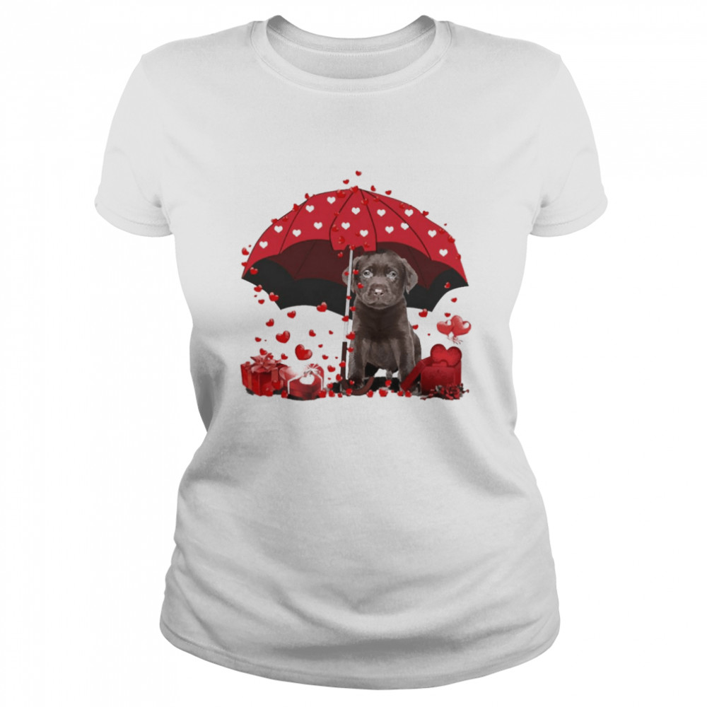 Loving Red Umbrella Chocolate Labrador Christmas Sweater Classic Women's T-shirt