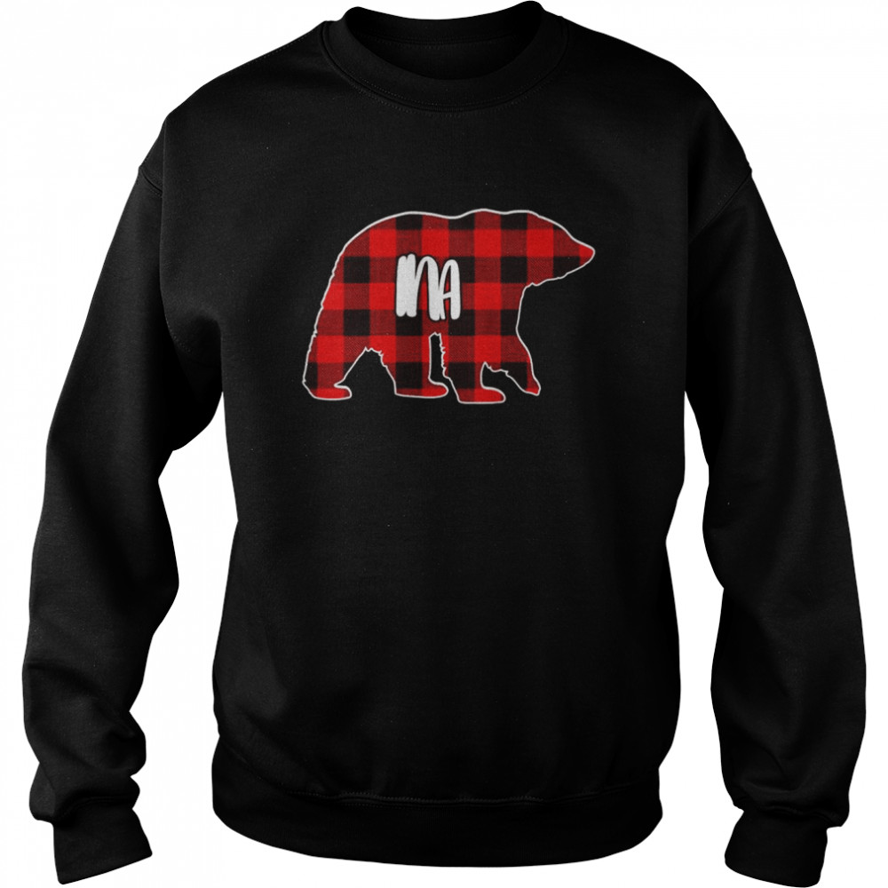 Ina Bear Custom Red Buffalo Plaid Christmas Pajama  Unisex Sweatshirt