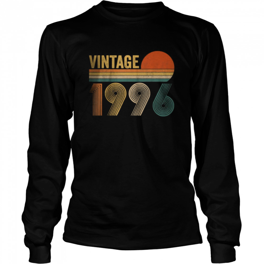Vintage 1996 26th Birthday For Men Women 26 Years Old Gifts T- Long Sleeved T-shirt