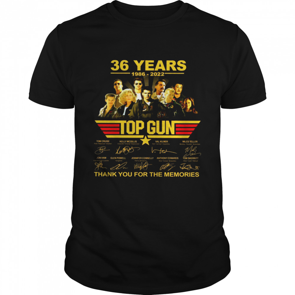 36 Years 1986 2022 Top Gun Thank You For The Memories Shirt